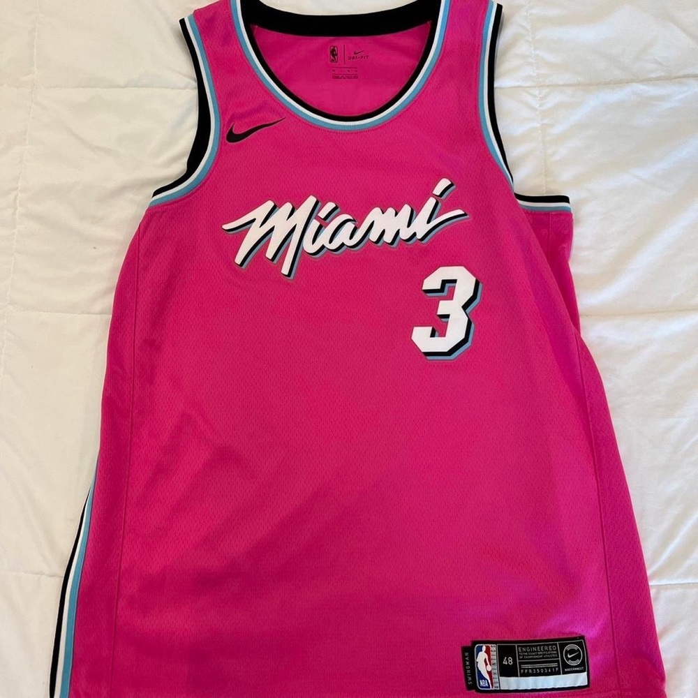 Miami Heat Nike nba authentic pink Dwayne Wade jersey